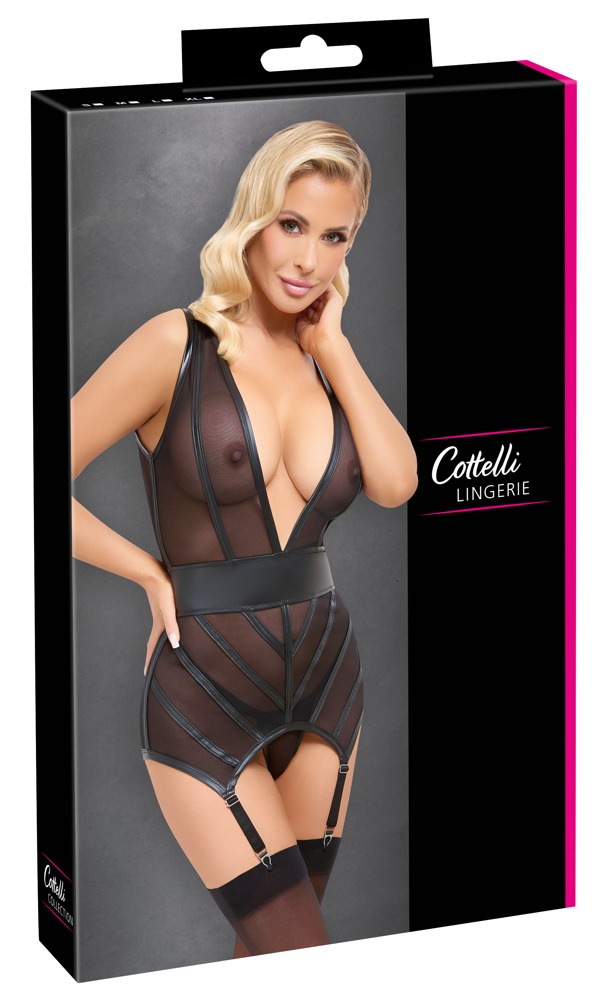 Strapshemd und String L - Strapshemd von Cottelli LINGERIE schwarz