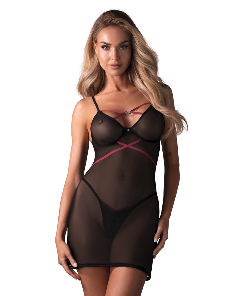 OBS Neglige XS/S - Negligé-Set von Obsessive schwarz