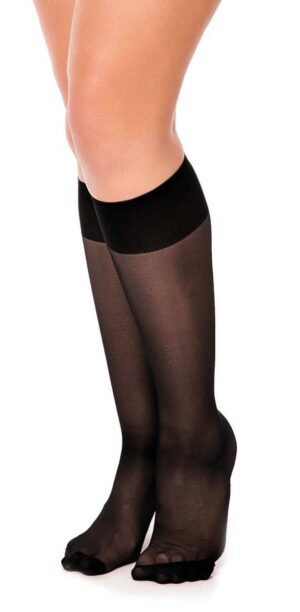 Glamory Fit 20 Extraweite Kniestrümpfe | Farbe: Black | Größe: One size