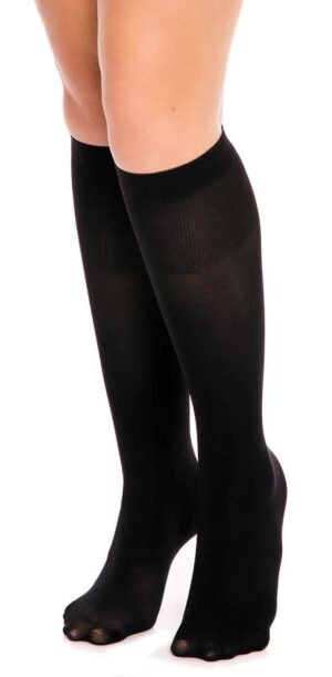 Glamory Fit 50 Extraweite Microfaser Kniestrümpfe | Farbe: Black | Größe: One size