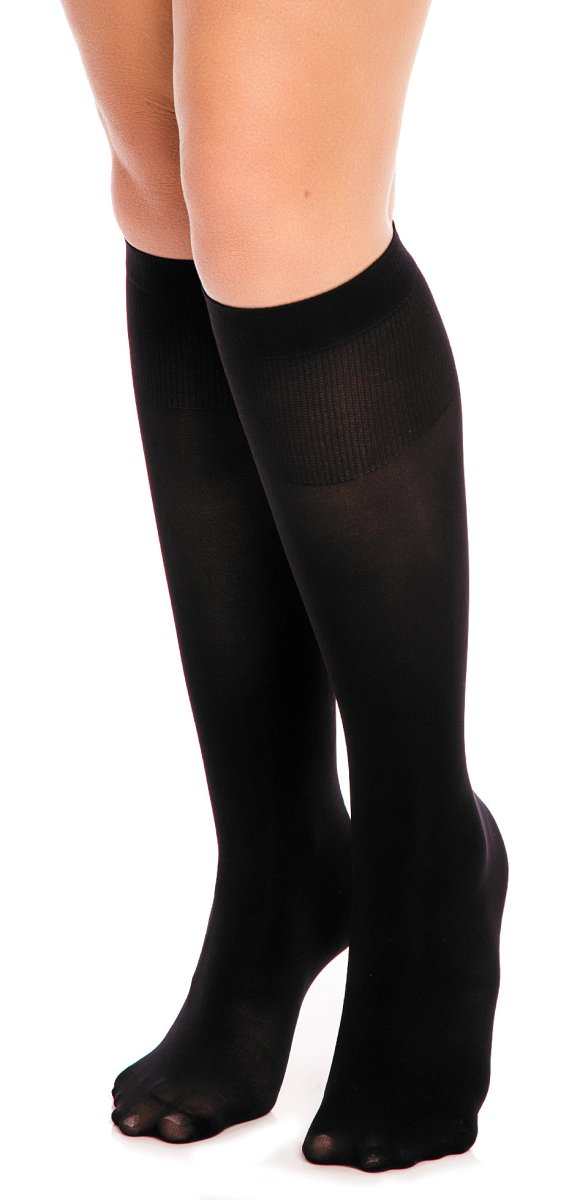 Glamory Fit 50 Extraweite Microfaser Kniestrümpfe | Farbe: Black | Größe: One size