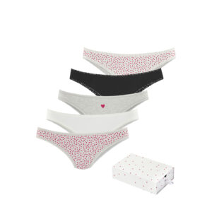 LASCANA Brasilslip Damen creme, grau, schwarz, rot Gr.44/46