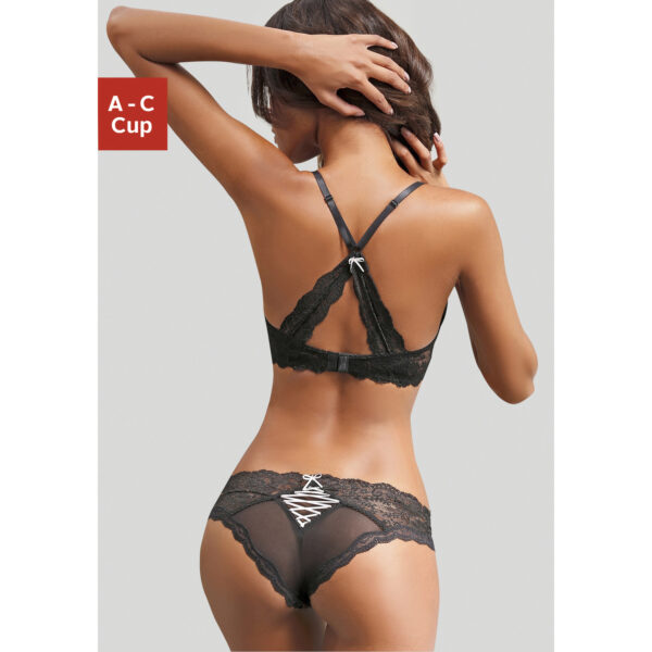 LASCANA Set: Push-up-BH Damen schwarz-rosa Gr.80C