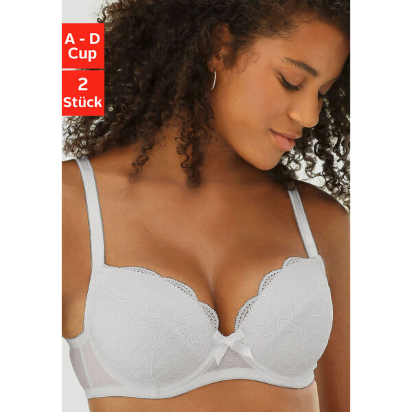 PETITE FLEUR Balconette-BH Damen weiß+schwarz Gr.80B