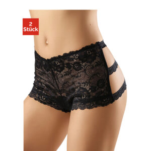 PETITE FLEUR GOLD Panty-Ouvert Damen schwarz+rot Gr.56/58