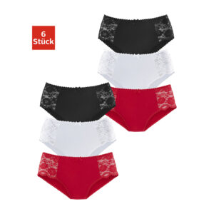 PETITE FLEUR Hüftslip Damen rot, schwarz, weiß Gr.48/50