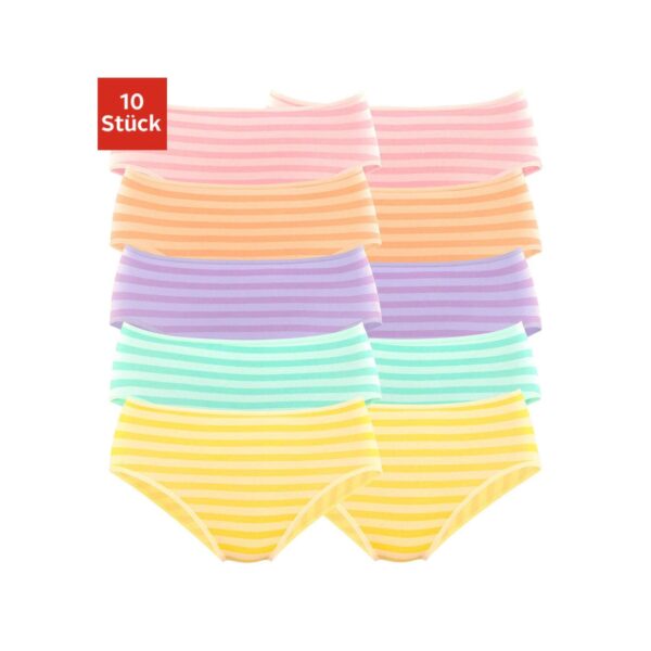 PETITE FLEUR Jazz-Pants Slips Damen gestreift-lila, gelb, grün, orange, rosa Gr.44/46