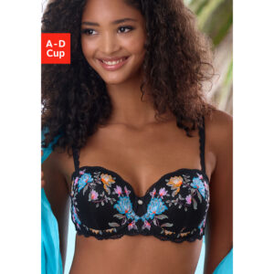 VIVANCE Balconette-BH Damen schwarz-multicolor Gr.70D