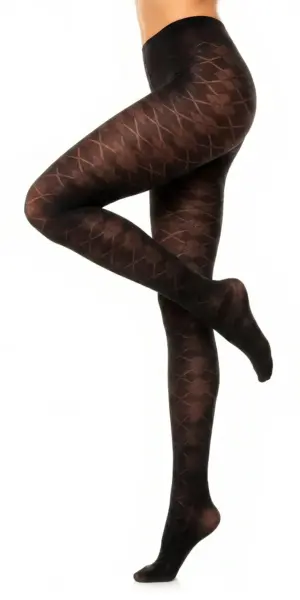 Glamory Dune 70 Argyle Strumpfhose | Farbe: Black | Größe: 56-58