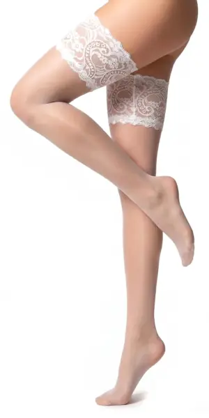 Glamory Comfort 20 halterlose Strümpfe - White | Farbe: White | Größe: 56-58