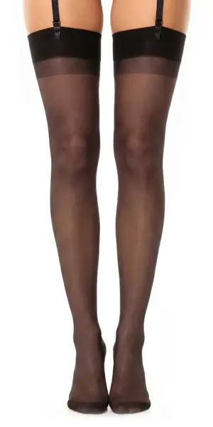 Glamory Delight 20 Strapsstrümpfe mit Naht - Black-Red Seam | Farbe: Black-Red Seam | Größe: 48-50