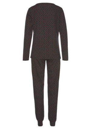 S.OLIVER Damen Pyjama schwarz-rot