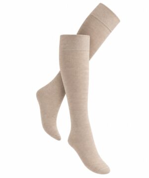 Dames merinowollen panty kniekousen - Light beige - One size